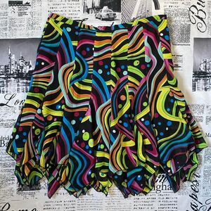 Betsy & Babs vintage 90s Women's rainbow geometric handkerchief miniskirt